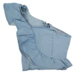 BLUSA DE DENIN DE UN HOMBRO CON FARALADO