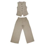 CONJUNTO DE PANTALON Y CHALECO DE LINO ALTA GAMA