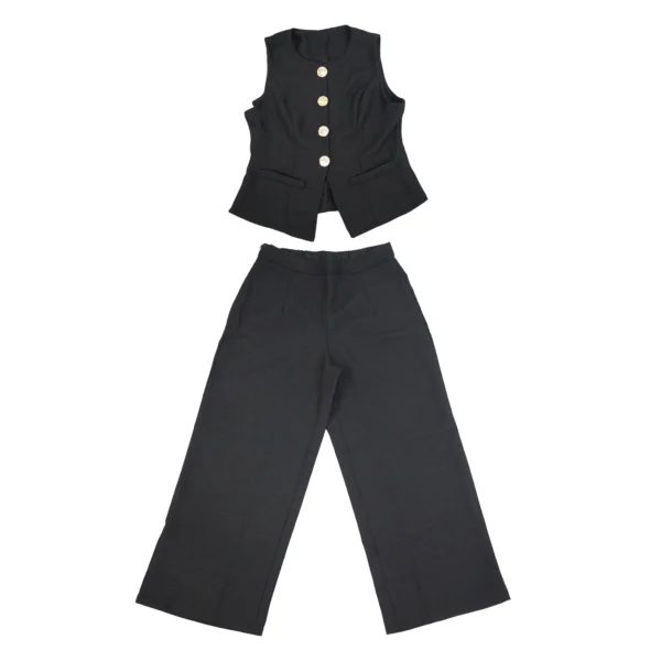 CONJUNTO DE PANTALON Y CHALECO DE LINO ALTA GAMA