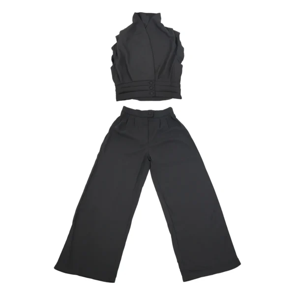 CONJUNTO DE ROPA FORMAL DE DOS PIEZAS, CON 3 BOTONES EN CINTURA DEL CHALECO