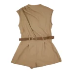 JUMPER TIPO BERMUDA CON CUELLO BOBO  Y CINTURON