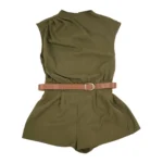 JUMPER TIPO BERMUDA CON CUELLO BOBO  Y CINTURON