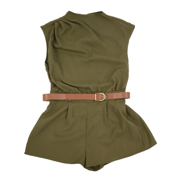 JUMPER TIPO BERMUDA CON CUELLO BOBO  Y CINTURON