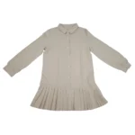 VESTIDO CAMISERO DE MUJER CON CUELLO Y FALDA PLISADA